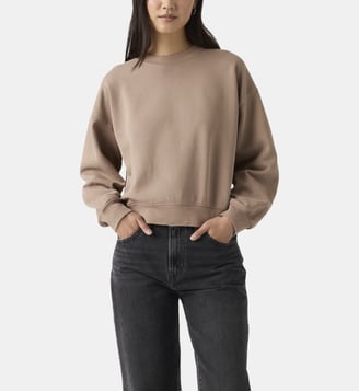 Sweat droit court coton mélangé - Levi's - Beige foncé