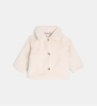 Manteau Vagabonde effet fourrure - Cadet Rousselle - Écru