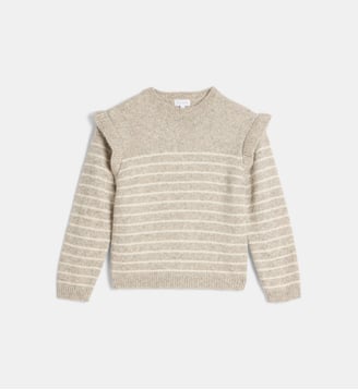 Pull Verveine à froufrous - Cadet Rousselle - Écru et beige