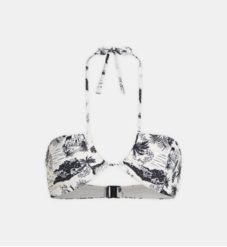 Soutien-gorge de bain imprimé fantaisie - Karl Lagerfeld - Blanc et noir