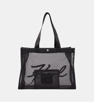 Tote bag Mes shopper signature - Karl Lagerfeld - Noir transparent