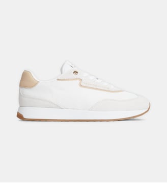 Baskets basses Running signature - Tommy Hilfiger - Blanc et beige