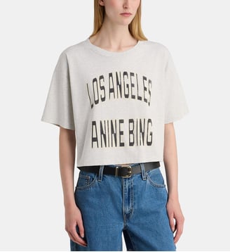T-shirt ample court Johnny coton  - Anine Bing - Gris