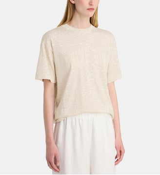 T-shirt droit Cade léopard coton  - Anine Bing - Beige clair