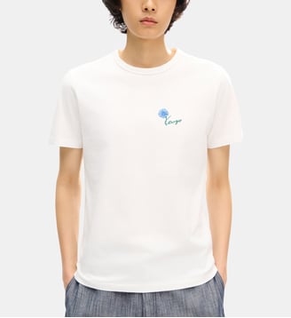 T-shirt droit en coton imprimé signature - Kenzo - Off white