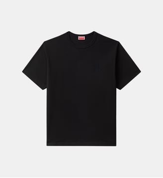 T-shirt droit coton broderie K - Kenzo - Black