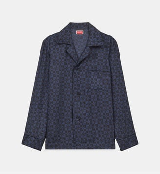 Chemise fluide monogramme - Kenzo - Bleu et noir