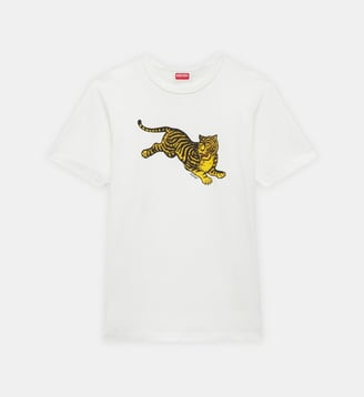 T-shirt slim coton tigre - Kenzo - Off white