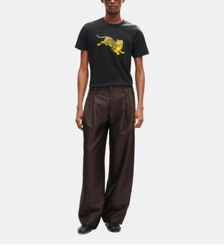 Pantalon tapered laine mélangée - Kenzo - Dark brown