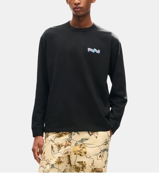 T-shirt droit coton manches longues tigre - Kenzo - Black
