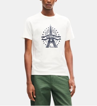 T-shirt slim coton Tour Eiffel Paris - Kenzo - Off white