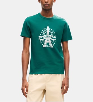 T-shirt slim coton Tour Eiffel Paris - Kenzo - Forest green