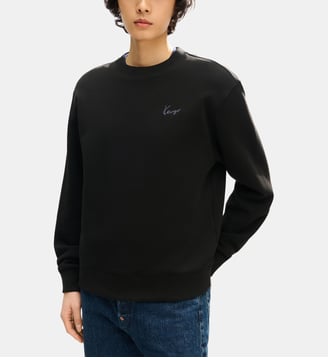 Sweat droit en coton imprimé signature - Kenzo - Black