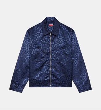 Surchemise workwear zippée Kenzogram - Kenzo - Bleu noir