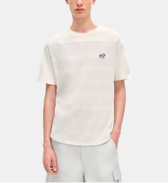 T-shirt droit coton fines rayures - Kenzo - Gris et blanc