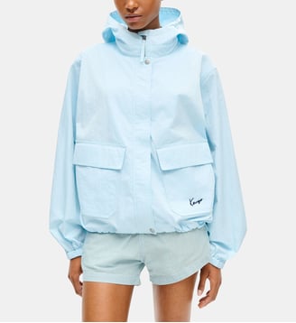 Coupe-vent zippé à capuche - Kenzo - Light blue