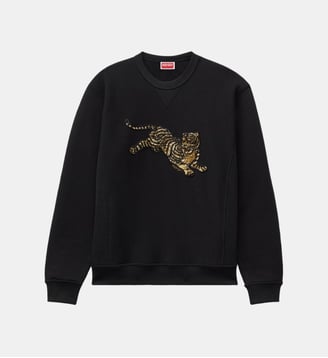 Sweat droit coton tigre - Kenzo - Black