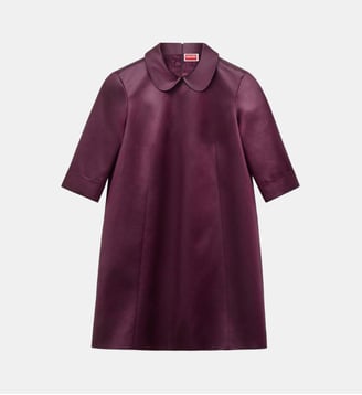 Robe courte droite satinée col Claudine - Kenzo - Bordeaux