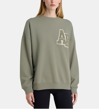 Sweat Miles monogramme coton - Anine Bing - Kaki clair
