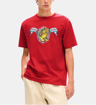 T-shirt droit coton tigre signature - Kenzo - Rouge