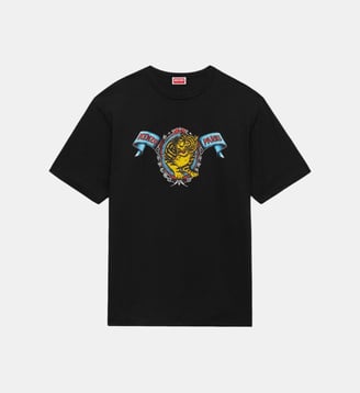 T-shirt droit coton tigre signature - Kenzo - Black