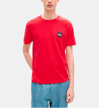 T-shirt slim coton notes de musique et pomme - Kenzo - Rouge