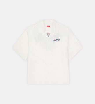 Chemisette Jumping Tiger Hawaiian droite en coton signature - Kenzo - White