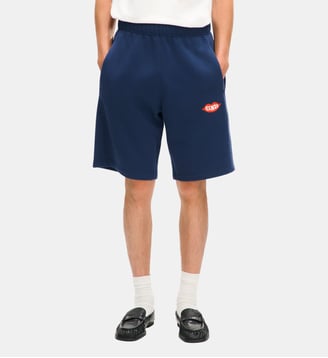 Short droit coton signature - Kenzo - Bleu marine
