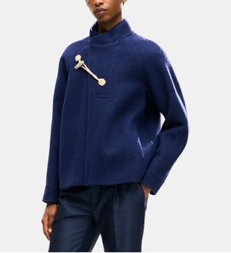 Veste droite en laine fermeture boutonnée - Kenzo - Bleu et noir