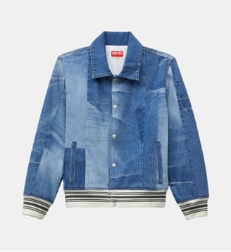 Blouson court droit denim - Kenzo - Bleu denim