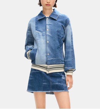Blouson court droit denim - Kenzo - Bleu denim