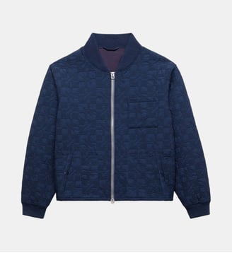 Veste droite motif signature - Kenzo - Bleu et noir