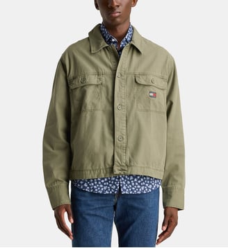 Surchemise Essential signature en coton - Tommy Hilfiger - Kaki