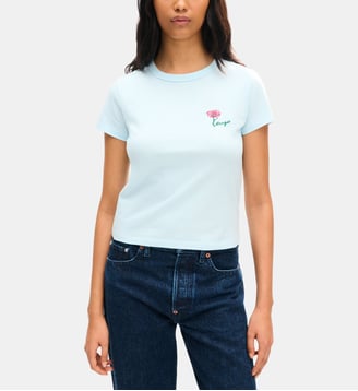 T-shirt Tulip ajusté en coton signature - Kenzo - Light blue