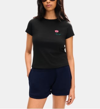T-shirt Tulip ajusté en coton signature - Kenzo - Black