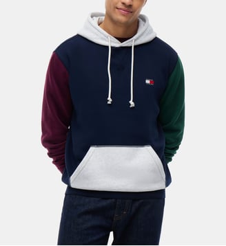 Sweat-shirt à capuche badge - Tommy Hilfiger - Bleu marine
