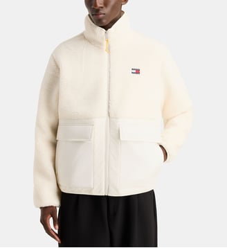 Blouson Teddy Mixed Sherpa - Tommy Hilfiger - Écru