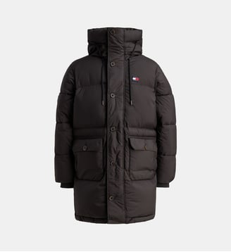 Doudoune mi-longue capuche - Tommy Hilfiger - Noir