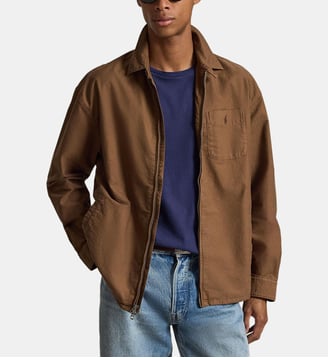 Surchemise Oxford zippée Relaxed Fit en coton signature - Polo Ralph Lauren - Marron