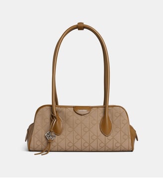 Sac à main Emblem jacquard épaule - Calvin Klein - Marron