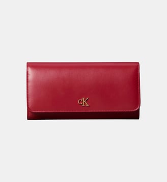 Portefeuille à rabat monogramme - Calvin Klein - Rouge