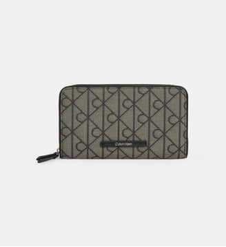 Compagnon zippé monogrammes - Calvin Klein - Gris et noir