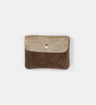 Porte-monnaie Twin - Les Cléias - Marron et doré