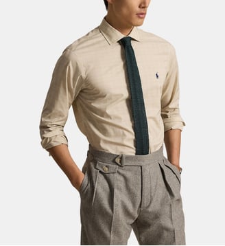 Chemise prince-de-galles en popeline - Polo Ralph Lauren - Beige blanc