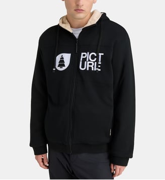 Veste zippée à capuche doublure sherpa - Picture - Noir