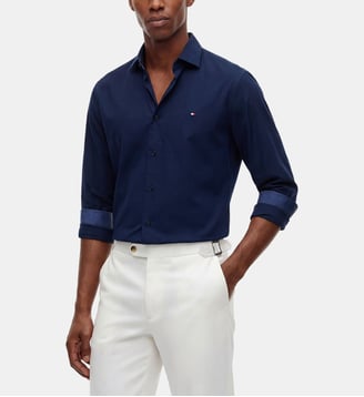 Chemise droite col classique - Tommy Hilfiger - Bleu marine