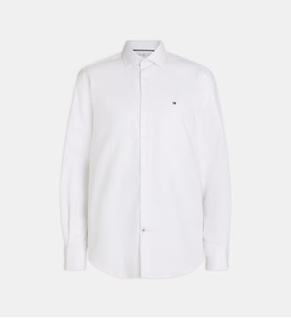 Chemise slim dobby coton - Tommy Hilfiger - Blanc