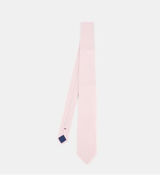 Cravate micro texturée en soie - Tommy Hilfiger - Rose clair