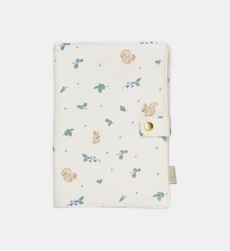 Protège carnet de santé imprimé écureuils - CAMCAM COPENHAGEN - Écru et bleu
