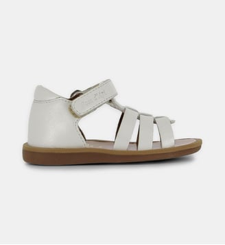 Sandales Poppy Strap en cuir - Pom D'Api - Blanc nacré